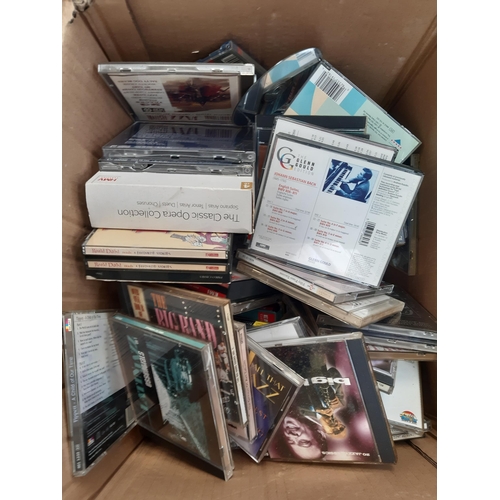 1142 - Four boxes containing a very large collection of CDs to include jazz, blues, world, classical, opera... 