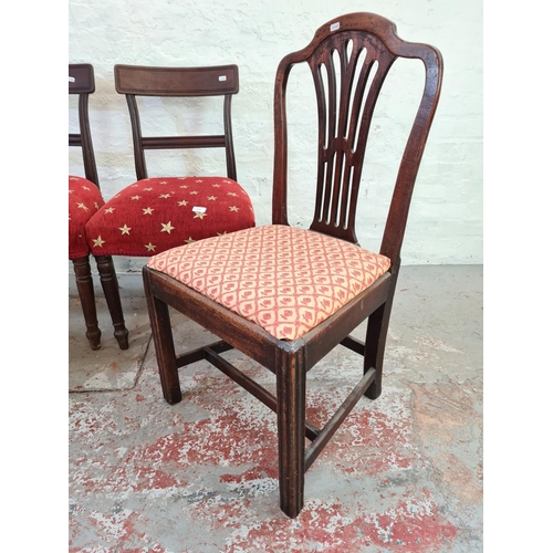 1019 - Four various 19th century mahogany dining chairs