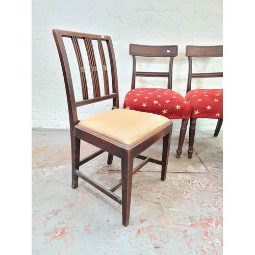 1019 - Four various 19th century mahogany dining chairs