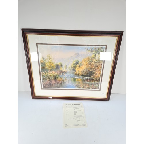 346 - A framed Rex Preston limited edition 8/395 artist signed print titled 'A Sunny October day' with cer... 