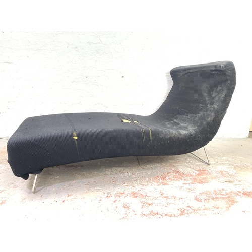 1034 - A Ligne Roset black upholstered day bed designed by Pascal Mourgue in 2004 - approx. 163cm long x 82... 