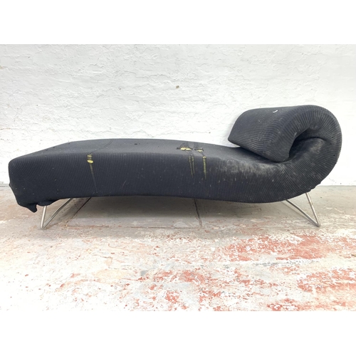 1034 - A Ligne Roset black upholstered day bed designed by Pascal Mourgue in 2004 - approx. 163cm long x 82... 