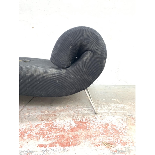 1034 - A Ligne Roset black upholstered day bed designed by Pascal Mourgue in 2004 - approx. 163cm long x 82... 