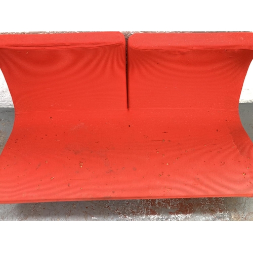 1035 - A Ligne Roset red upholstered sofa designed by Pascal Mourgue in 2004 - approx. 198cm wide x 89cm de... 