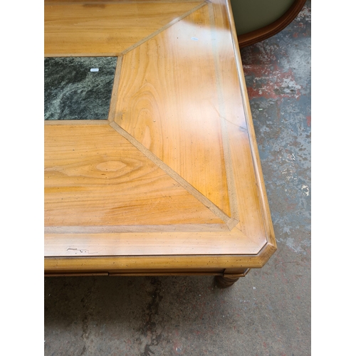 1061 - An Arighi Bianchi solid ash coffee table with marble insert - approx. 41cm high x 110cm wide x 135cm... 