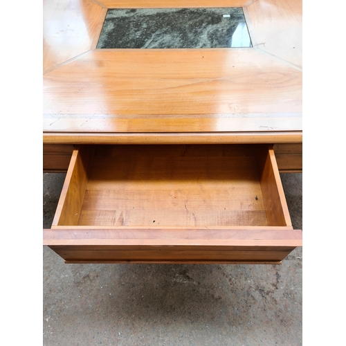 1061 - An Arighi Bianchi solid ash coffee table with marble insert - approx. 41cm high x 110cm wide x 135cm... 