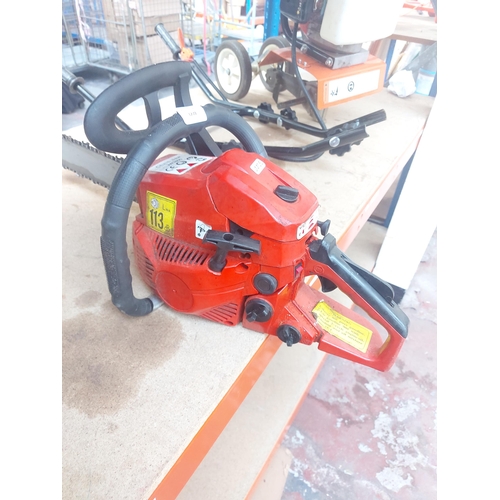 1278 - A black and red unbranded model JW3800 petrol chainsaw with 15