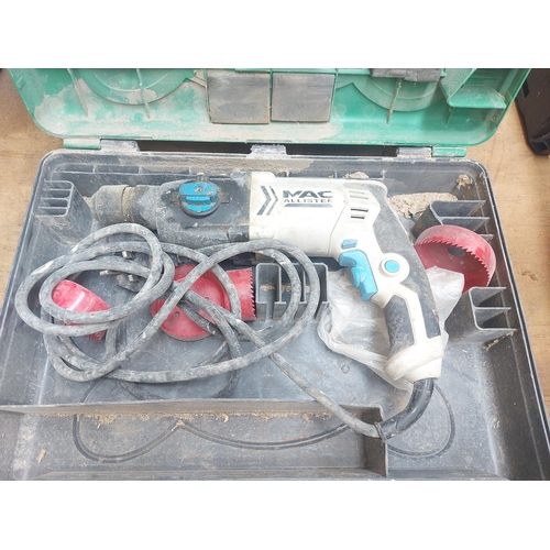 1289 - Two cased power tools, one grey performance power PHD1050-2 electric drill and one Mac Allister MSRH... 