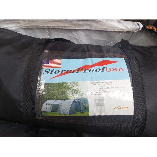 1386 - A large bag of camping equipment to include, air beds, bagged Stormproof USA Arizona tent, ground sh... 