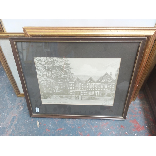 1406 - A large quantity of framed pictures and prints to include Churches Mansion in Nantwich, Cheshire 188... 