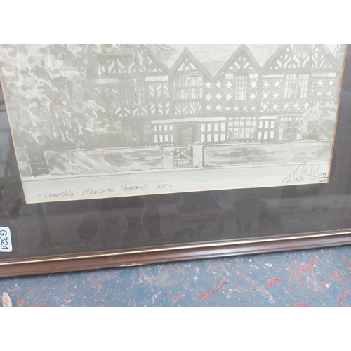 1406 - A large quantity of framed pictures and prints to include Churches Mansion in Nantwich, Cheshire 188... 