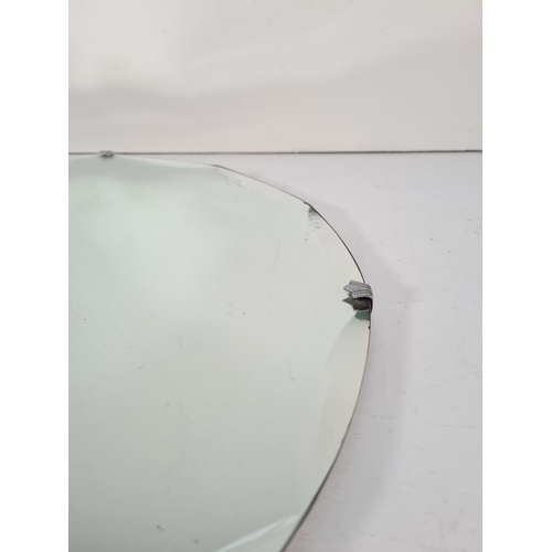 339 - A vintage Art Deco style bevelled edge circular wall hanging mirror - approx. 50 cm diameter