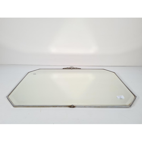 342 - A vintage Art Deco style chrome framed bevelled edge octagonal wall hanging mirror - approx. 74cm wi... 