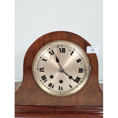 295 - A vintage mahogany cased Westminster chime mantel clock - approx. 29.5cm high x 56cm wide x 18cm dee... 