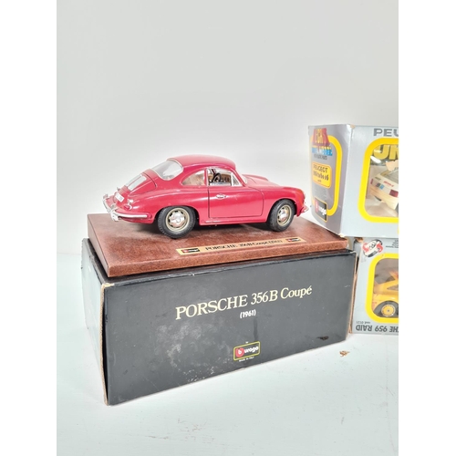 304 - Six various diecast model vehicles, Bburago Ferrari 308 GTB, Bburago Porsche 959 Raid, Lledo Days Go... 