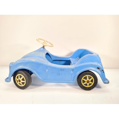 311B - A vintage Sharna blue plastic child's pedal car