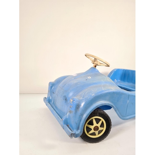 311B - A vintage Sharna blue plastic child's pedal car