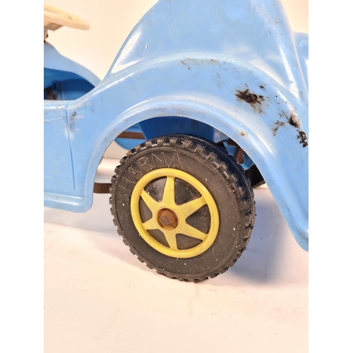 311B - A vintage Sharna blue plastic child's pedal car