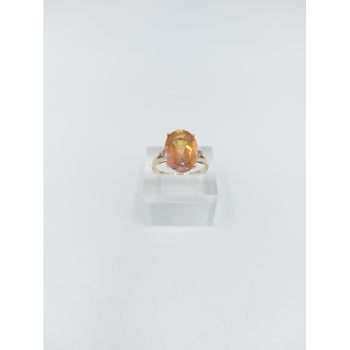 58 - Two ladies rings, one stamped 9ct gold gemstone solitaire ring, size Q - approx. gross weight 2.9 gr... 