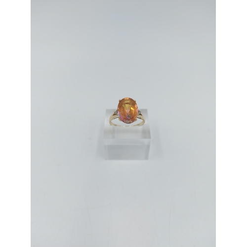 58 - Two ladies rings, one stamped 9ct gold gemstone solitaire ring, size Q - approx. gross weight 2.9 gr... 