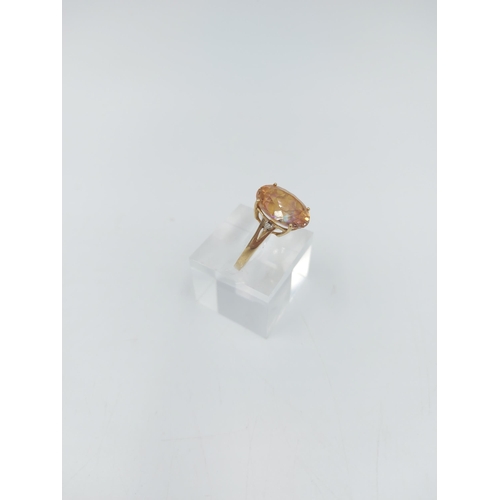 58 - Two ladies rings, one stamped 9ct gold gemstone solitaire ring, size Q - approx. gross weight 2.9 gr... 