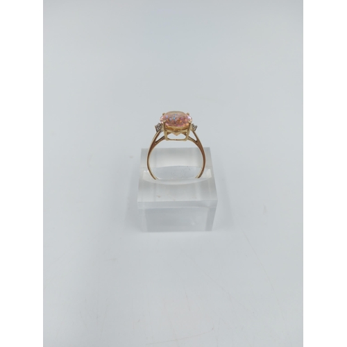 58 - Two ladies rings, one stamped 9ct gold gemstone solitaire ring, size Q - approx. gross weight 2.9 gr... 