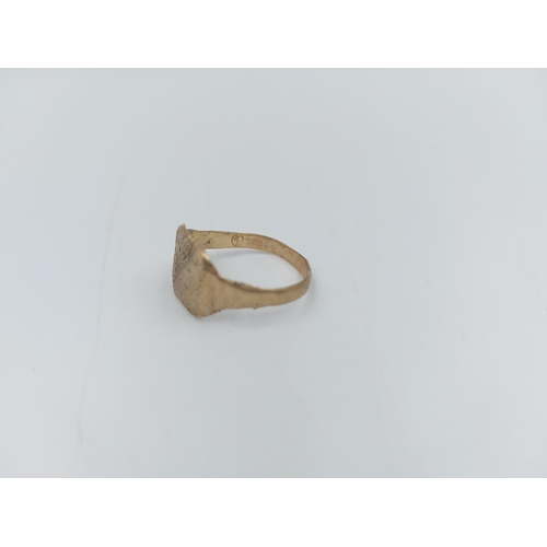 63 - Two pieces of hallmarked 9ct gold jewellery, signet ring - approx. gross weight 3.3 grams and bracel... 