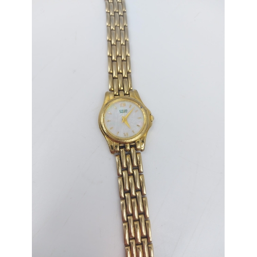 89 - Three items, one Timex gold plated ladies wristwatch, Citizen gold plated quartz ladies wristwatch a... 