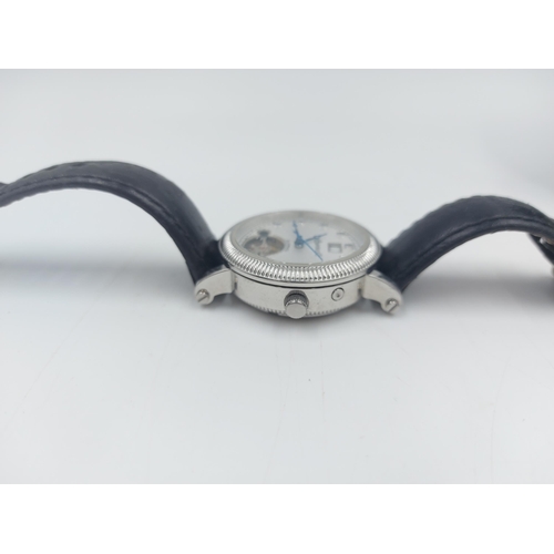 91A - A men's Ingersoll Gems Infinity automatic wristwatch with black leather strap - model no. IG0456IN