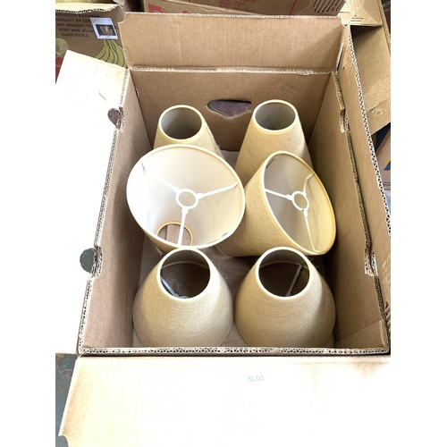 1432 - Five boxes containing various new table lamp shades