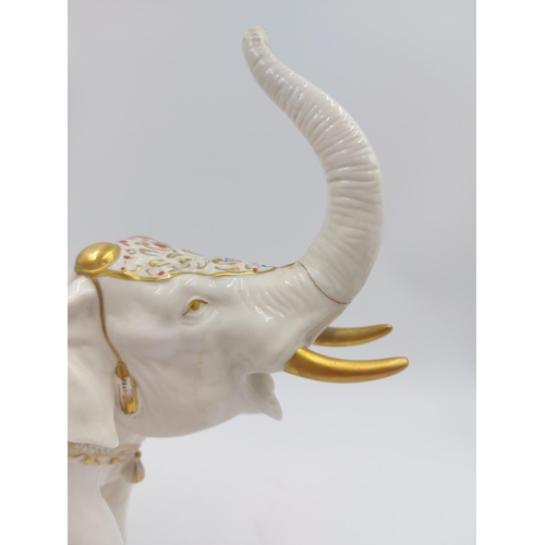 241 - A vintage German porcelain elephant figurine with 'S' makers mark to base - approx. 24cm high x 26cm... 