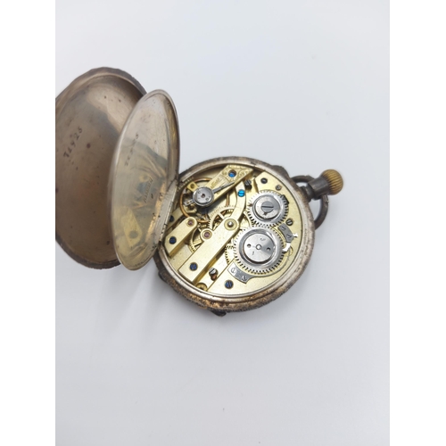 90C - Six various antique stamped silver watch heads to include Anglo Swiss Watch Co of Calcutta Cavalry, ... 