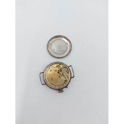 90C - Six various antique stamped silver watch heads to include Anglo Swiss Watch Co of Calcutta Cavalry, ... 