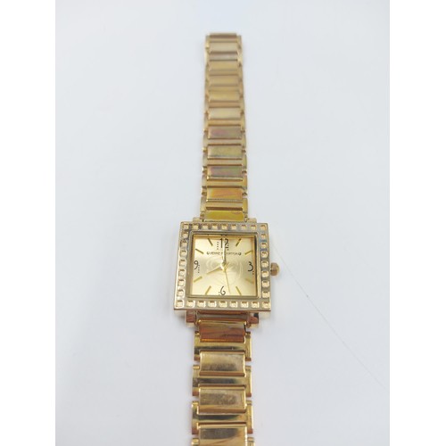 90D - A boxed ladies Charles Rennie Mackintosh design gold plated wristwatch