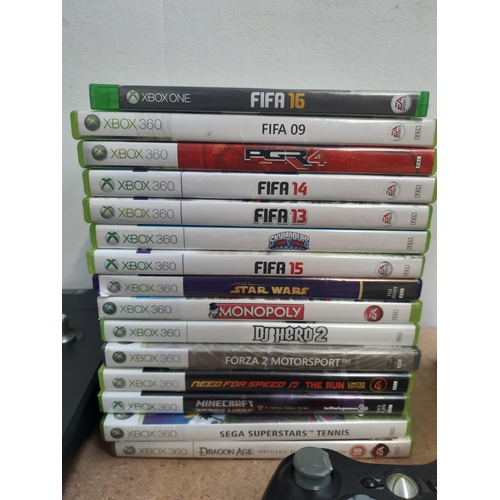 1146 - A collection of Xbox 360 items to include white model 1439 Xbox 360S console, black 120gb HDD consol... 