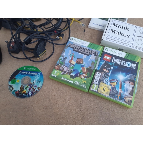 1150 - A collection of Xbox 360 items to include model 1538 360E console, two wireless controllers, power a... 