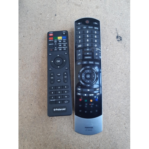 1167 - Two TVs with remote controls, one Polaroid P28RN0116E 28