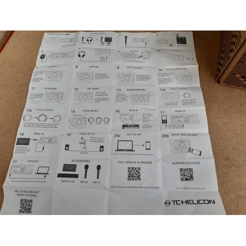 1177 - A box containing boxed TC Helicon Perform VK vocal harmony and effect processor for keyboard, four b... 