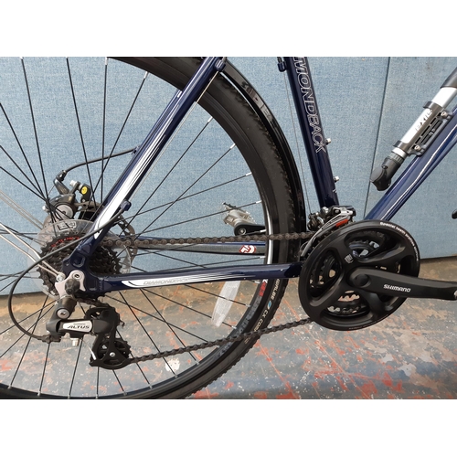 1209 - A black and blue Diamondback Contraflow Vectra 7005 gent's touring bike with front suspension, quick... 