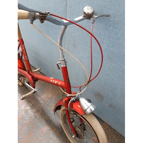 1210 - A vintage red Raleigh RSW16 lady's shopping bike with Dynamo front hub, lights, sprung saddle and th... 