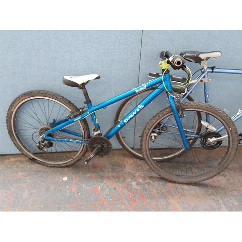 1223 - Three bikes, one blue Kuwahara Hirame gent's touring bike with quick release front wheel, rear carri... 