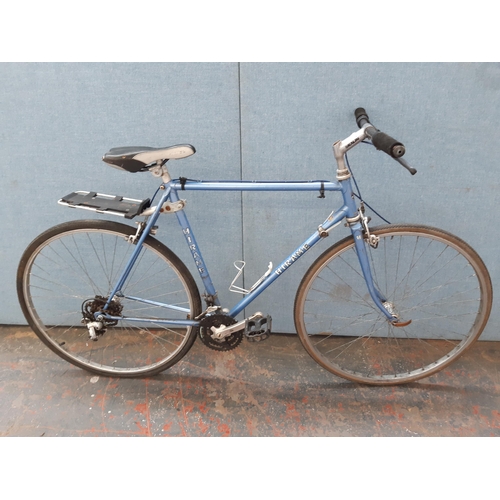 1223 - Three bikes, one blue Kuwahara Hirame gent's touring bike with quick release front wheel, rear carri... 