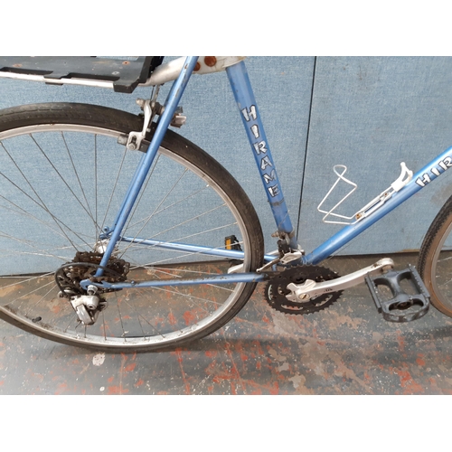 1223 - Three bikes, one blue Kuwahara Hirame gent's touring bike with quick release front wheel, rear carri... 