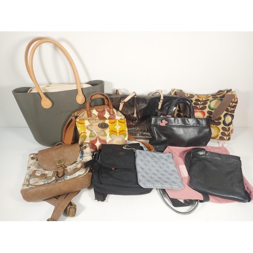 331C - Nine designer ladies handbags to include Radley, Guess, Michael Kors, Fossil, Mantaray etc.