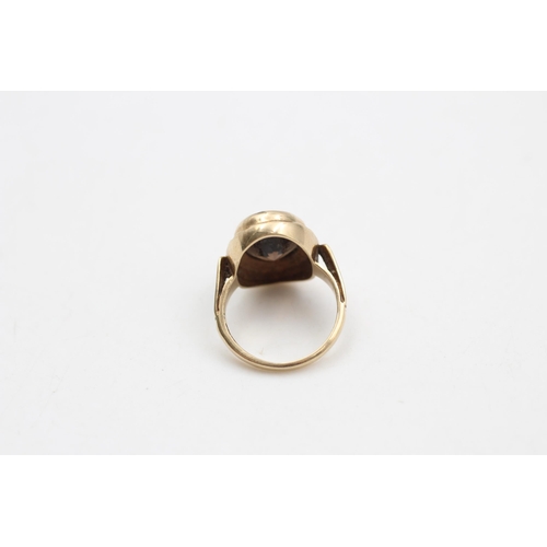 23 - A hallmarked Birmingham 9ct gold smoky quartz dress ring, size L - approx. gross weight 4.6 grams