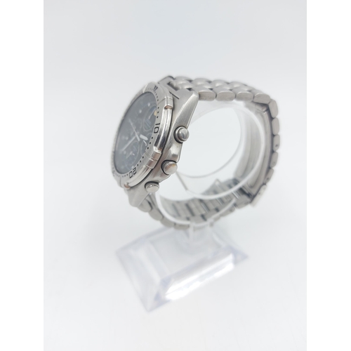 A Seiko 7T36-6A40 stainless steel Moon Phase Sports 150 Alarm Chronograph  quartz gent's wristwatch