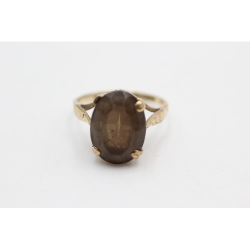 15 - A hallmarked Birmingham 9ct gold smoky quartz dress ring, size M½ - approx. gross weight 3.3 grams