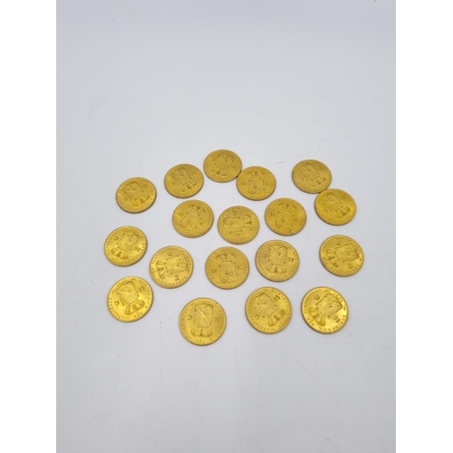 147 - Eighteen replica Dutch 1897 Wilhelmina 10 Gulden coins - approx. 4.3 grams each