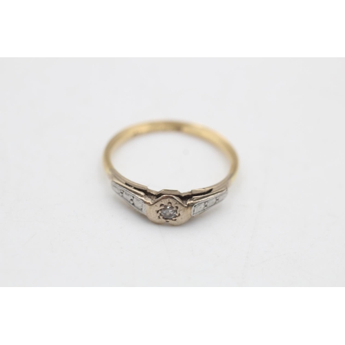 93 - An 18ct gold diamond solitaire ring, size L - approx. gross weight 2 grams