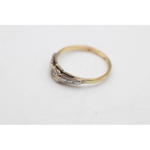 93 - An 18ct gold diamond solitaire ring, size L - approx. gross weight 2 grams